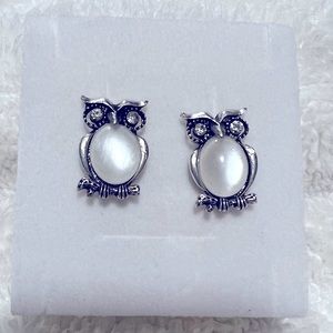 Owl fashion jewelry silver earrings